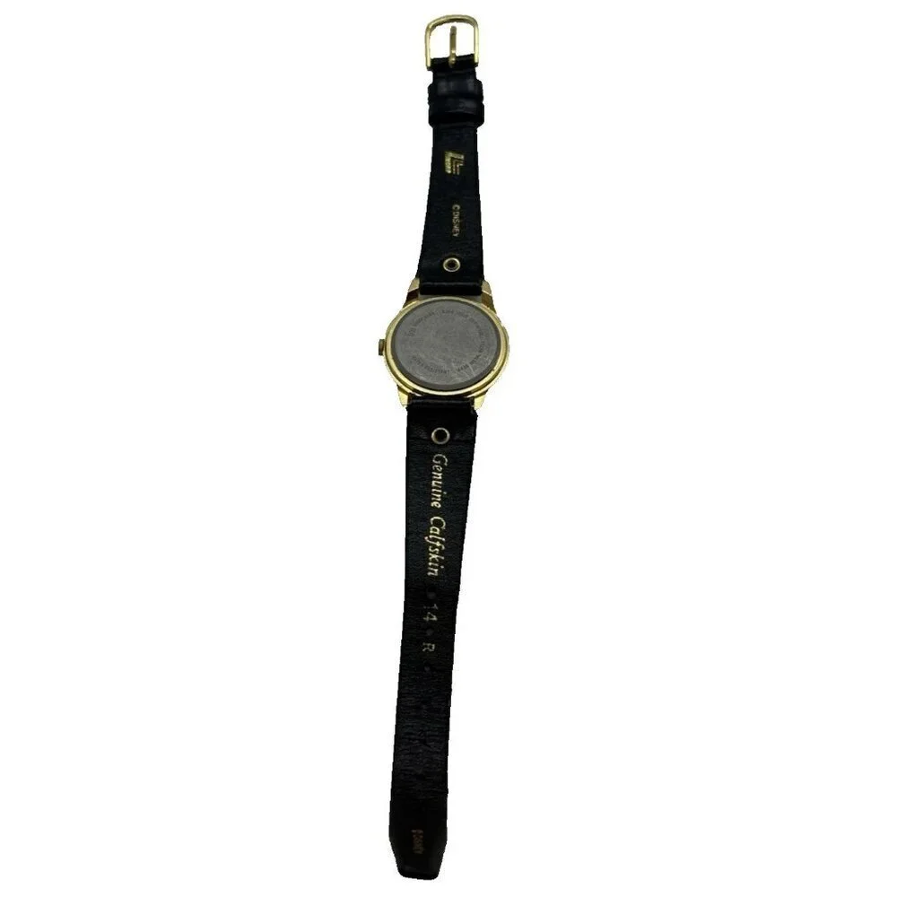 Vtg Lorus Disney World Minnie Mouse Quartz Watch V515-6080 Rotating Hands Black